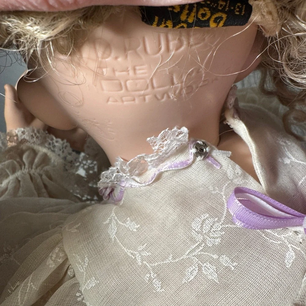 RARE Charlene Marie '97 Porcelain Doll Blonde Curls Lace Gown Collectible SIGNED